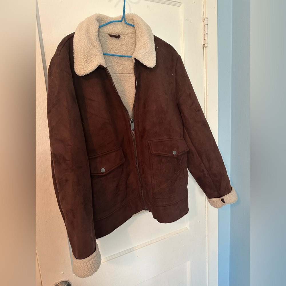 River Island Chocolate Brown Jacket with Ivory Lining
